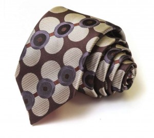 Коричневый галстук Сhristian Lacroix с кругами