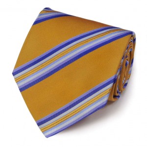 Оранжевый галстук Сhristian Lacroix с синими полосками