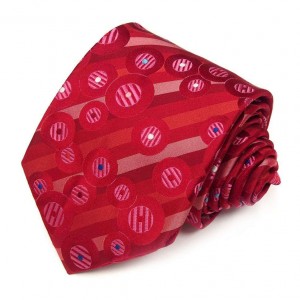 Красный галстук Сhristian Lacroix с геометрическим рисунком