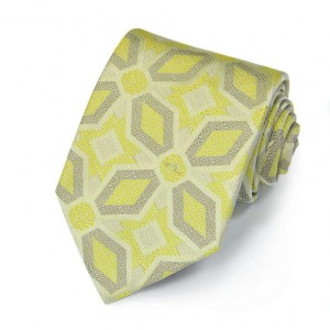 Жёлтый галстук Emilio Pucci с геометрическим рисунком