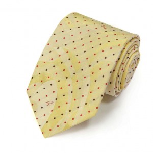 Жёлтый галстук Emilio Pucci в горошек