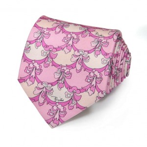 Розовый галстук Emilio Pucci с лентами