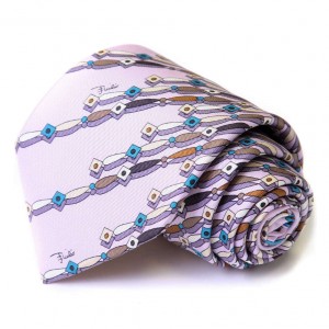 Сиреневый галстук Emilio Pucci с геометрическим принтом