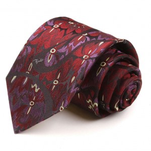 Бордовый галстук Emilio Pucci с цветочным рисунком