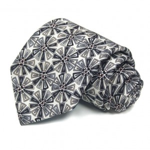Чёрно-белый галстук Emilio Pucci с абстрактными цветами