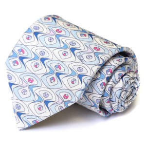 Голубой галстук Emilio Pucci с рисунком