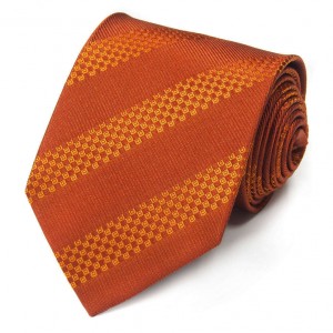 Оранжевый галстук Roberto Conti в полоску