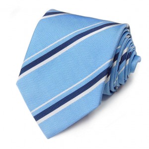 Голубой галстук Roberto Conti в синюю полоску