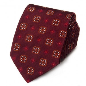 Тёмно-красный галстук Roberto Conti с эмблемами