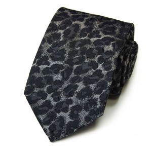 Серый галстук Kenzo Takada с леопардовым рисунком