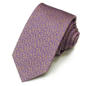Сиреневый галстук Kenzo Takada с леопардовым рисунком