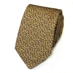 Золотистый галстук Kenzo Takada с леопардовым рисунком