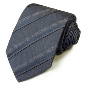 Серый галстук с надписями Roberto Cavalli