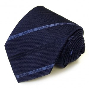 Синий галстук Roberto Cavalli с тонкими полосками