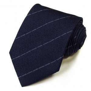 Тёмно-синий галстук с тонкой полоской логотипа Roberto Cavalli