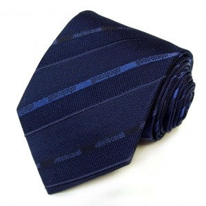 Тёмно-синий галстук Roberto Cavalli жаккардового плетения