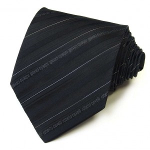 Чёрный лаконичный галстук с надписями Roberto Cavalli