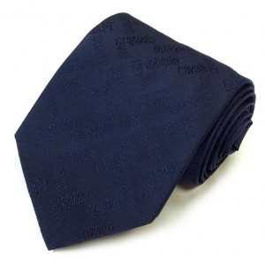 Тёмно-синий галстук с логотипами Roberto Cavalli