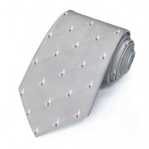 Серый галстук с логотипами Gianfranco Ferre