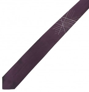 Тёмно-фиолетовый шелковый галстук Calvin Klein с линиями