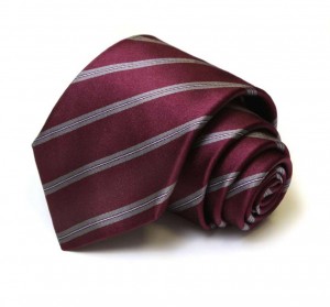 Бордовый шелковый галстук ClubSeta в полоску